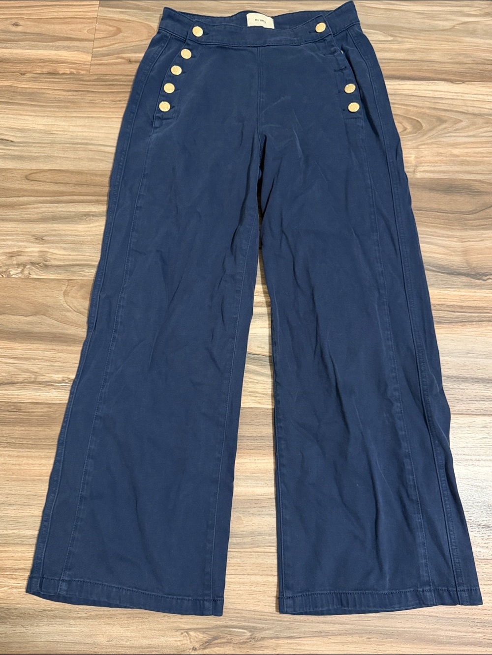 DL1961 Jeans Hepburn Wide Leg Bright Navy High Rise Ankle Sailor Women 26